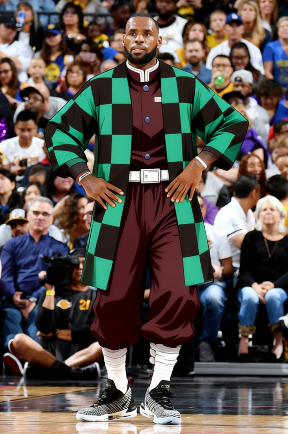 Tanjiro Kamado Checkered Haori With Demon Slayer Uniform 2