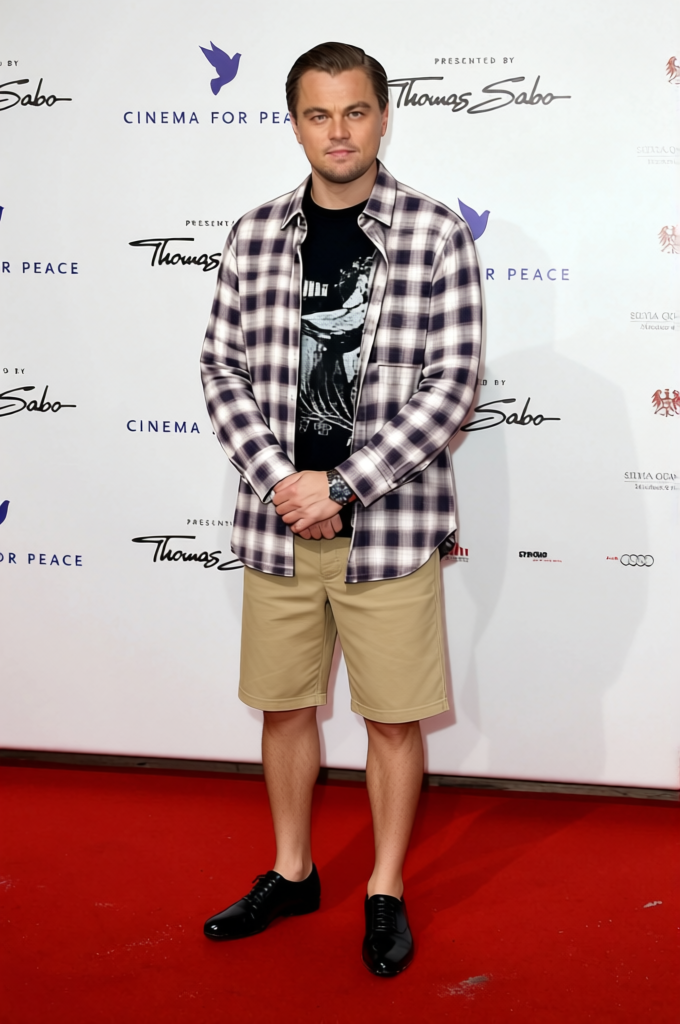 Eddie Vedder Flannel Shirt With Cargo Shorts