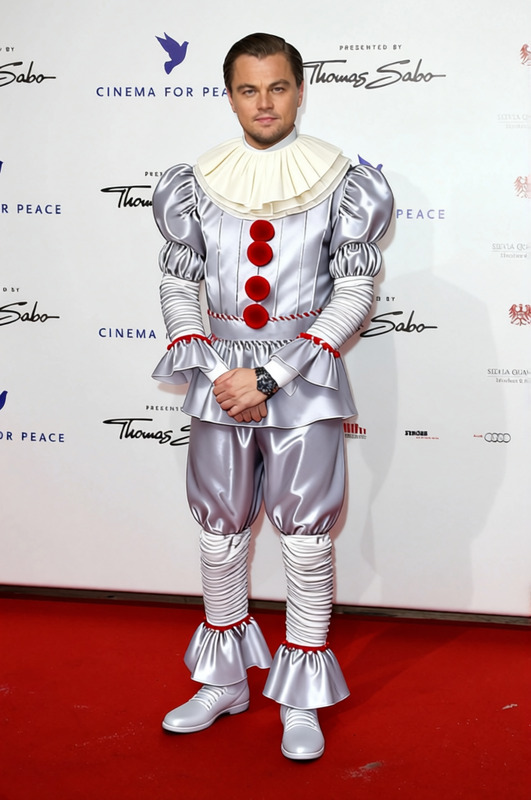 Pennywise Grey Victorian Clown Suit With Ruffled Collar 2