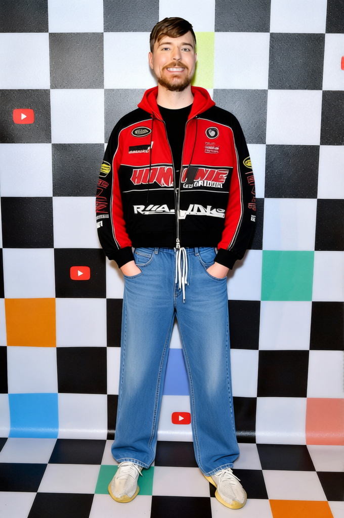 Moto Streetwear Colorful Racing Jacket With Cargo Pants 2