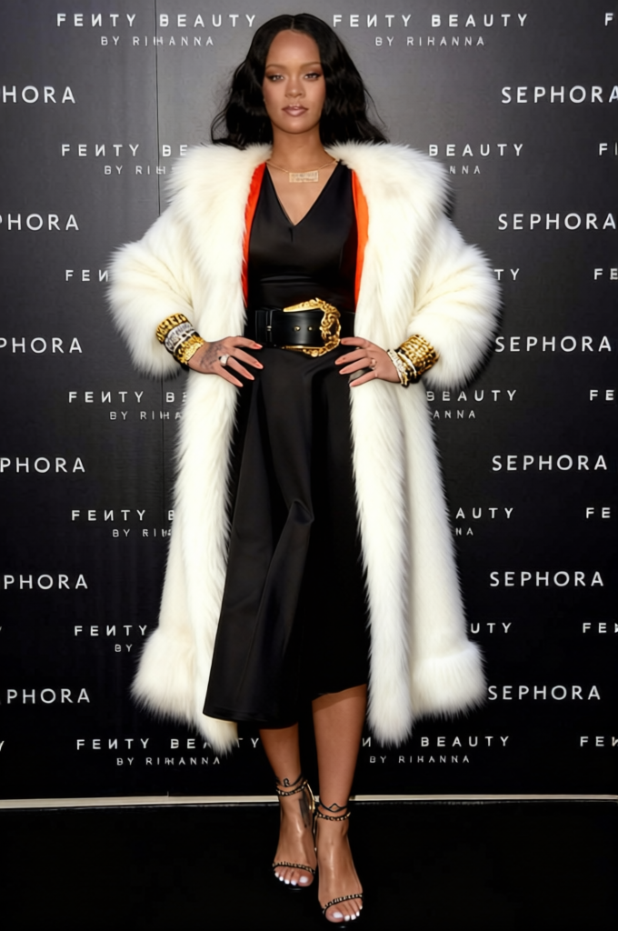 Cruella De Vil Black Dress With White Fur Coat