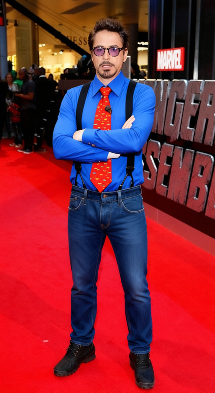 Larry King Suspenders With Striped Shirt