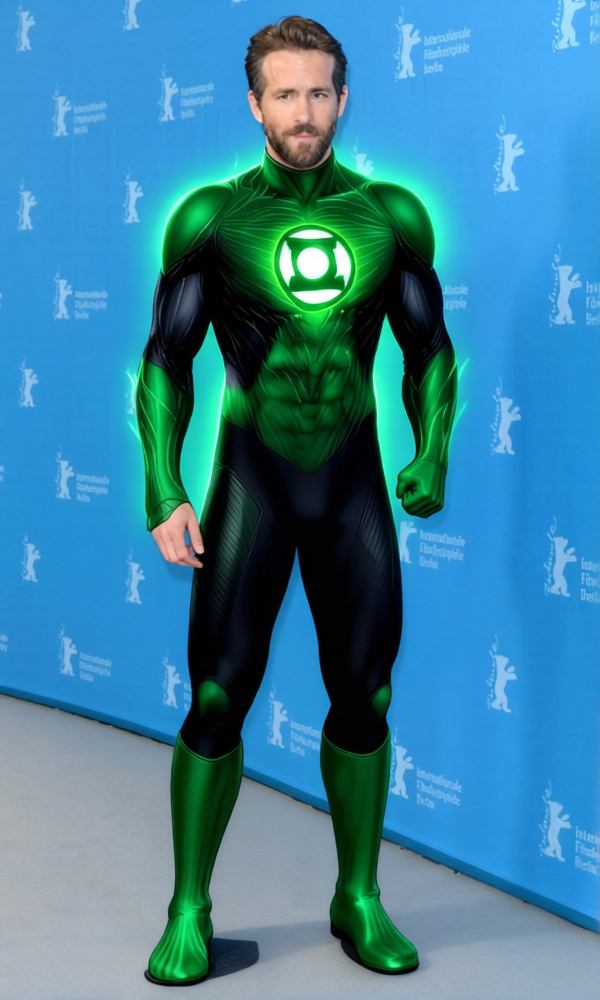 Green Lantern Green And Black Suit With Glowing Ring 2