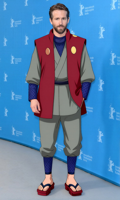 Jiraiya Red Kimono Vest With Green Robe 2