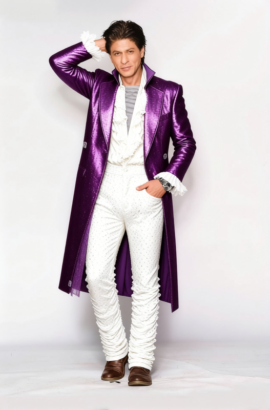 Prince Purple Rain Purple Trench Coat With Ruffled Shirt 2