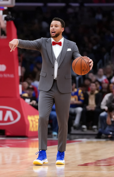 Pee Wee Herman Gray Suit With Red Bow Tie
