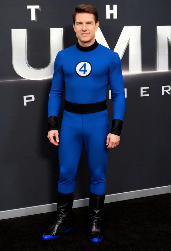 Fantastic Four First Steps Pedro Pascal Blue And Black Team Suit
