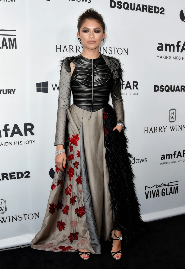 Sansa Stark Grey Northern Gown With Fur Shawl 2