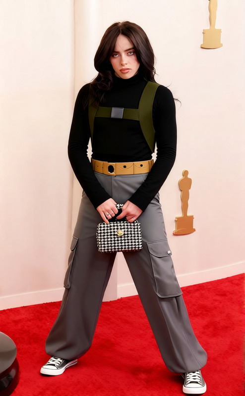 Ron Stoppable - Black Mock Neck with Cargo Pants