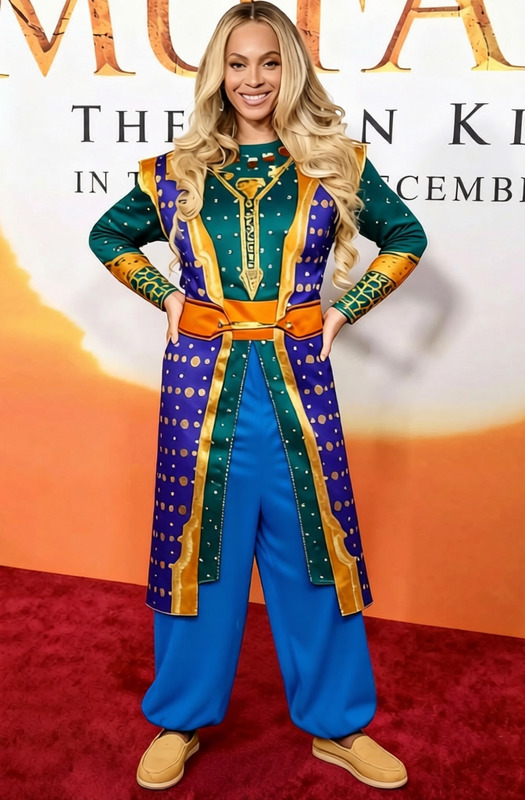 Genie - Blue Cloud Tail with Gold Wrist Bands (