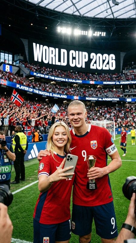Pitchside with Haaland