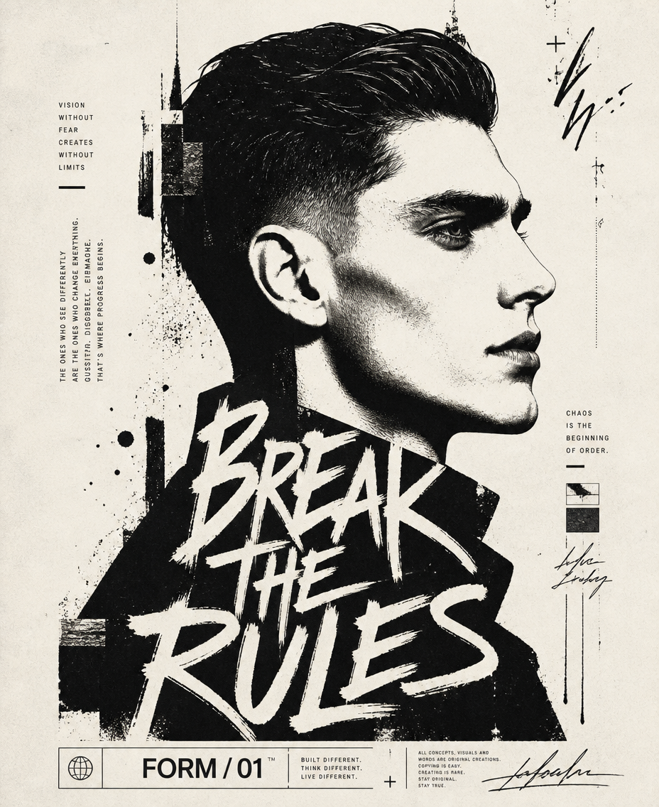 Raw Ink Typographic Portrait