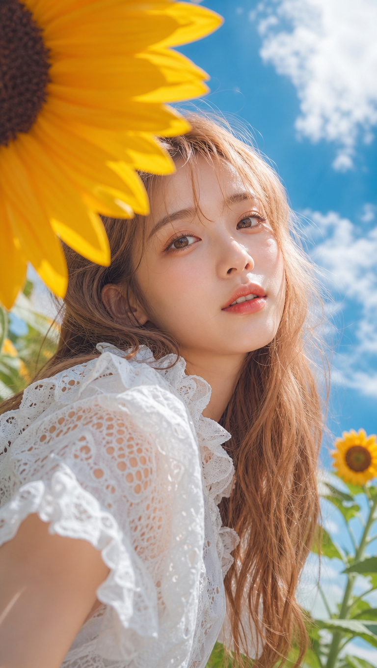 Japanese Summer Sunflower Portrait