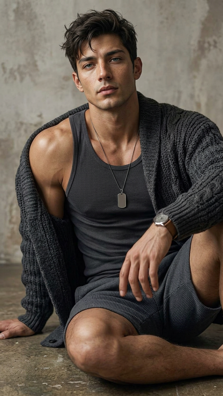 Mocha Knit Editorial Portrait