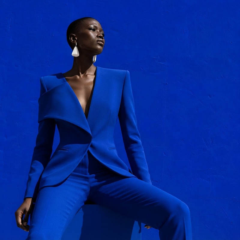 AI Image Editor · Change the dress to a tailored