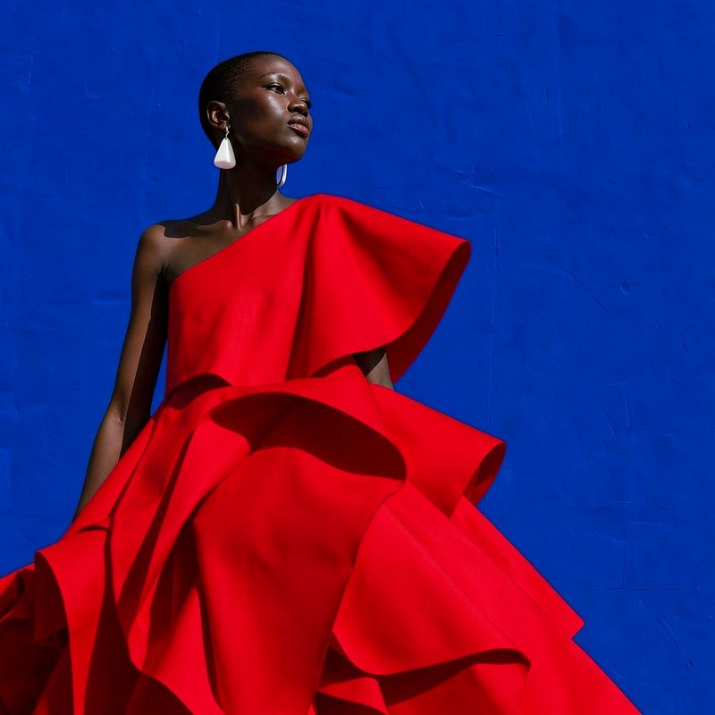 AI Image Editor · Change the dress color to vivi